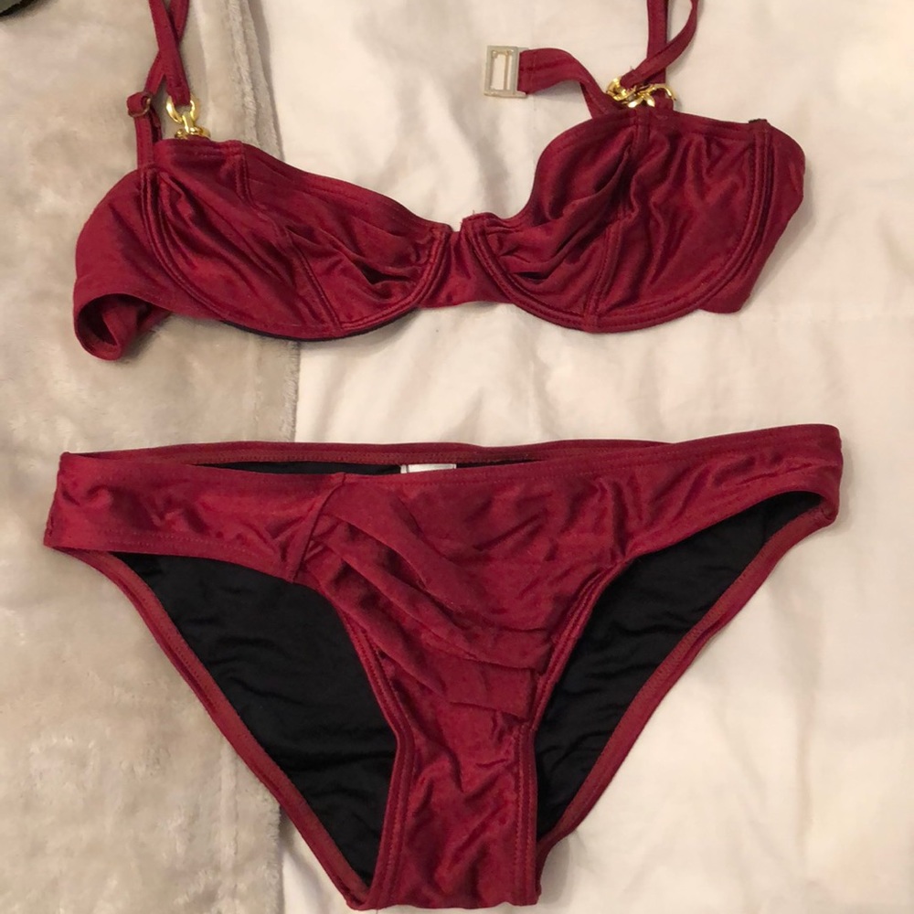 MINKPINK red with gold chain bikini